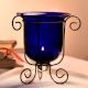 Beautiful Glass Candle Holders in Blue Shade for Decoration
